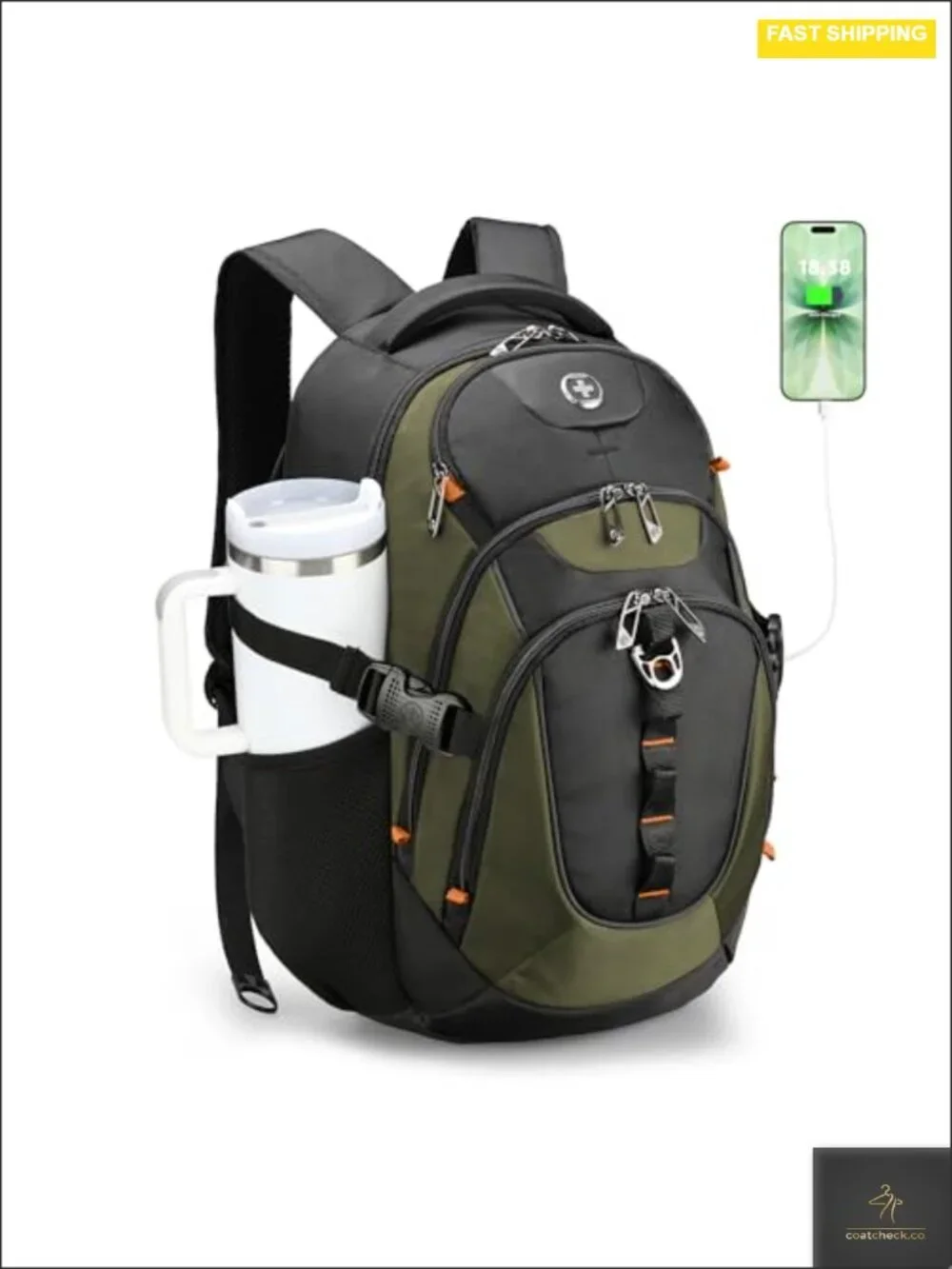 USB-C Laptop Backpack with RFID Protection, 31L Travel Backpack for College &